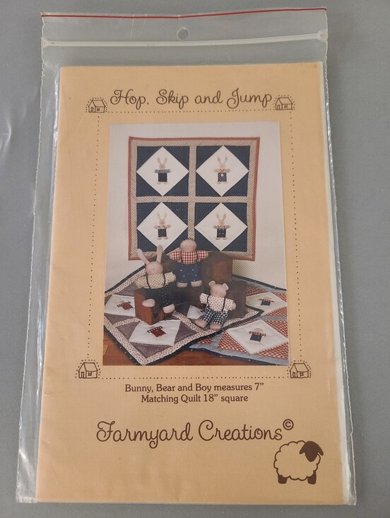 Farmyard Creations Other - Farmyard Creations Hop Skip and Jump Sewing Pattern Bunny Bear Boy Quilt OOP